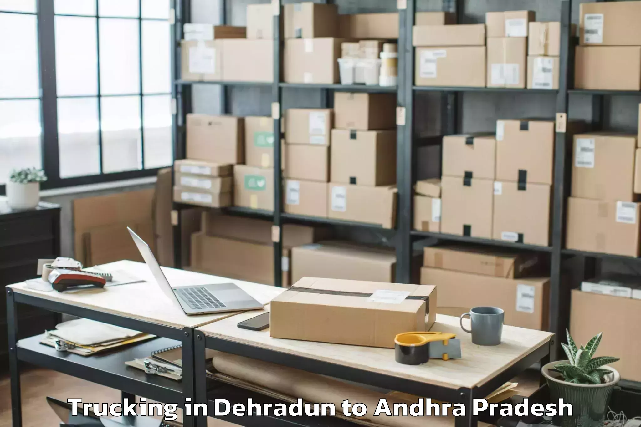 Book Dehradun to Denkada Trucking Online